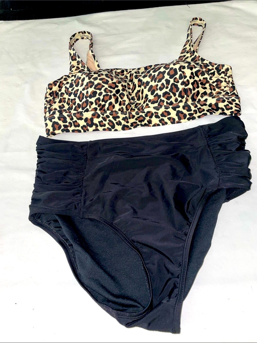 Women’s KONA SOL EUC Sz 16W18W Leopard -Print Square Neck 2-piece Swim Suit - Picture 4 of 9